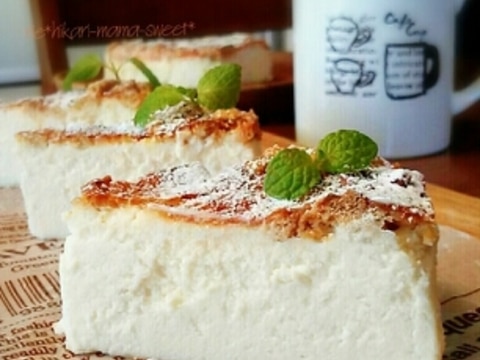 混ぜて焼くだけ♪ミルキーなチョコ入りチーズケーキ♥